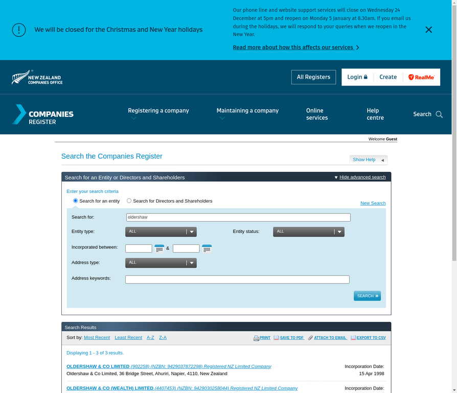 Oldershaw & Co Companies Search