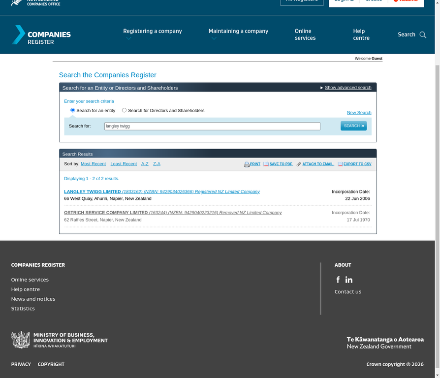 Langley Twigg Search Results - 144 Companies