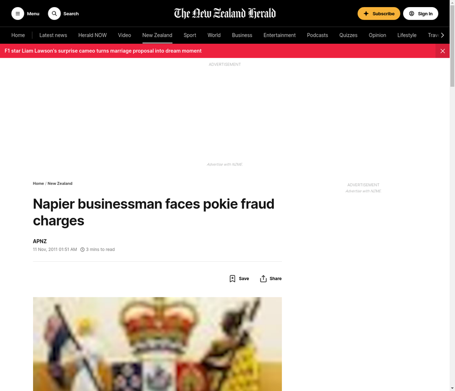 NZ Herald - Rodney Green Pokie Fraud 2011