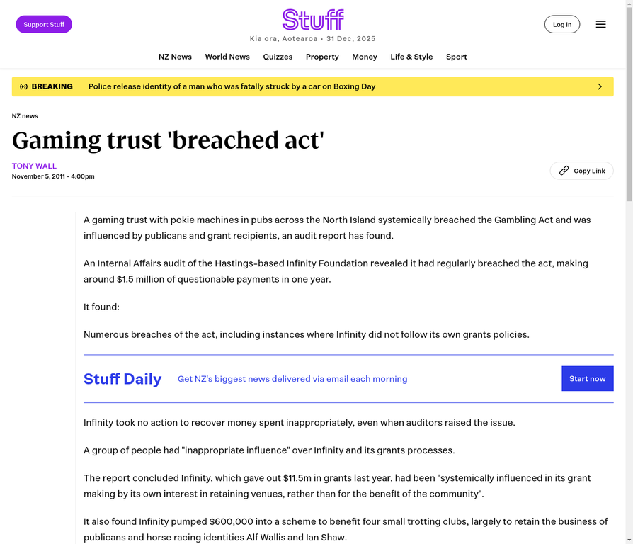 Stuff - Infinity Foundation Breaches